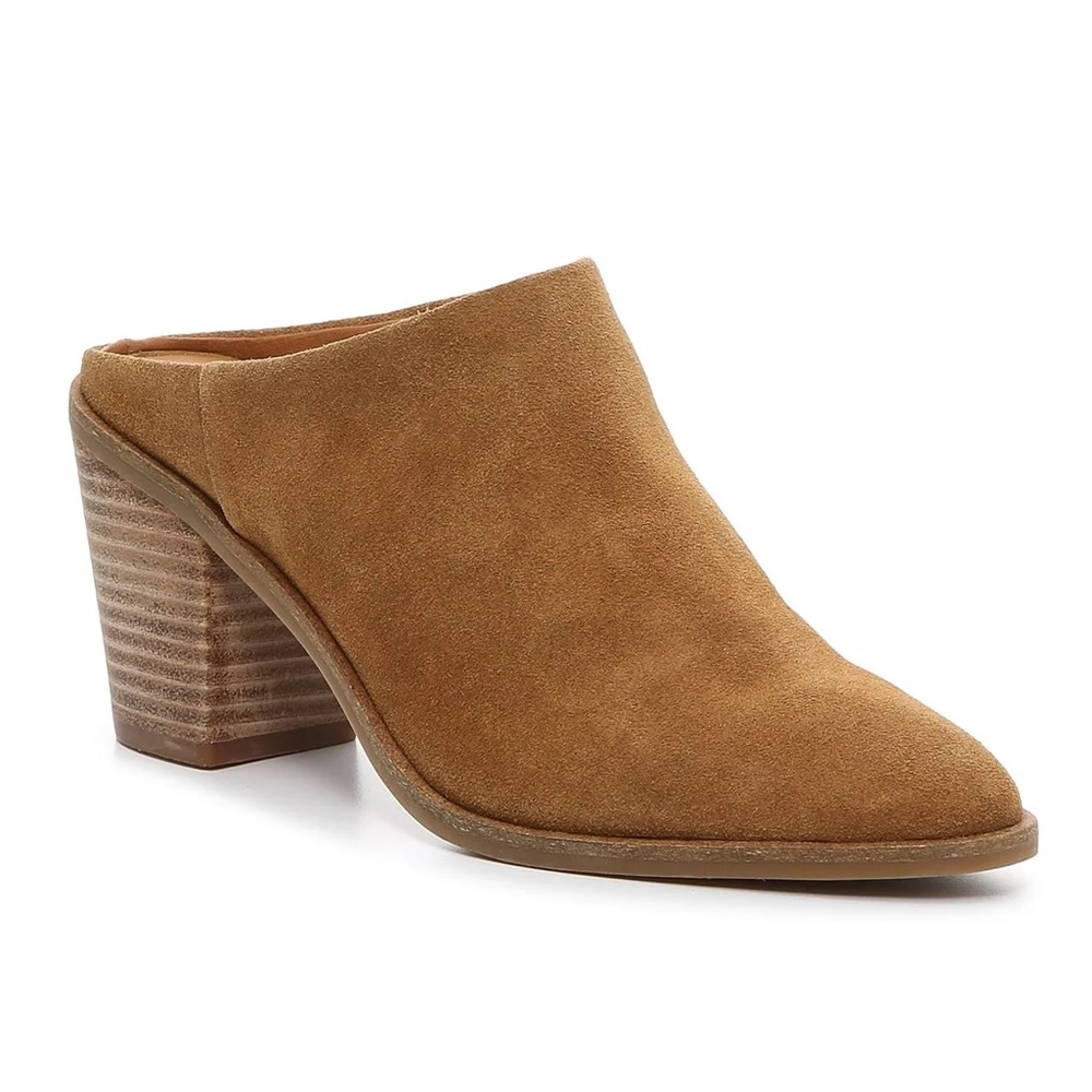 Lucky Brand Sebiki Brown Suede Mules - 3” Heel in Topanga British Tan - Y2K 🐂